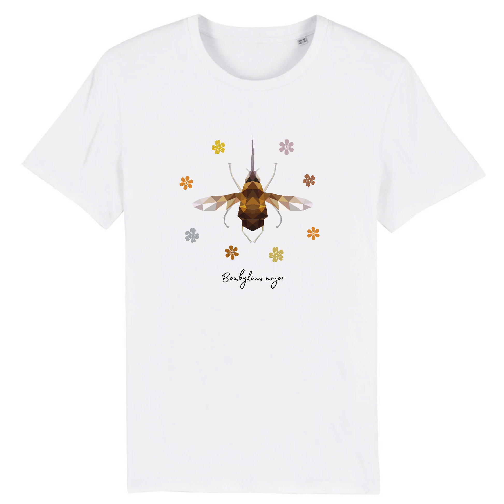 T-shirt homme coton bio | Graphisme insecte bombyle | Blanc