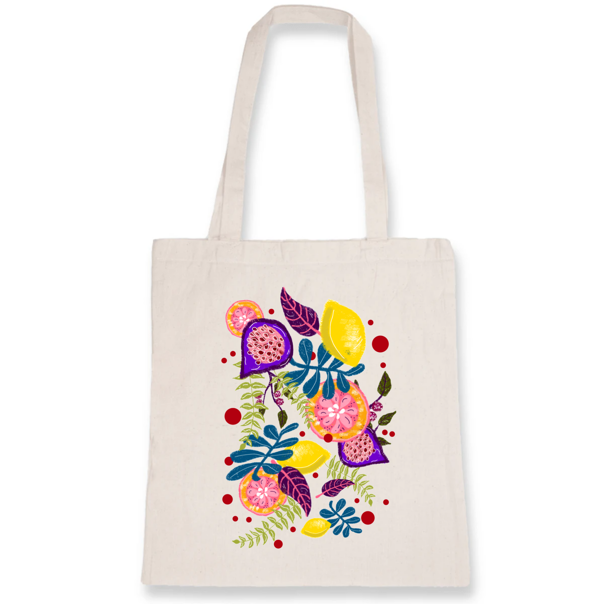 Sac Totebag coton bio | graphisme coloré fruits