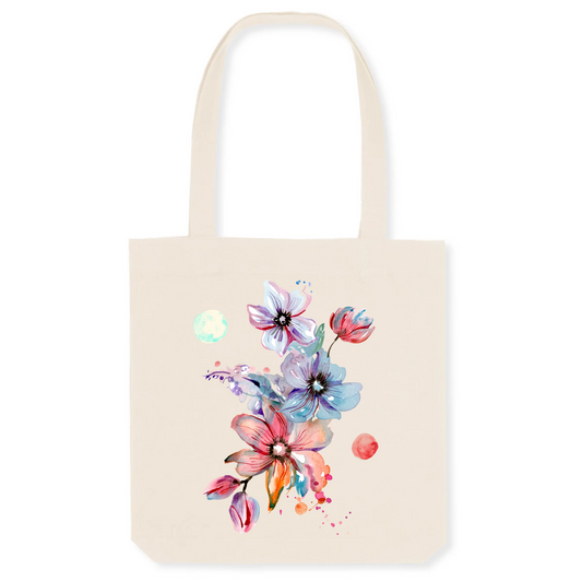 Sac Totebag coton bio | graphisme fleurs