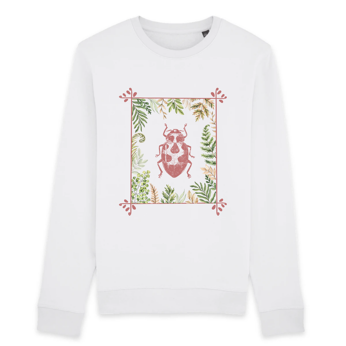 Coccinelle | Sweat haut de gamme - 85% Coton Biologique - 15% polyester recyclé | Blanc