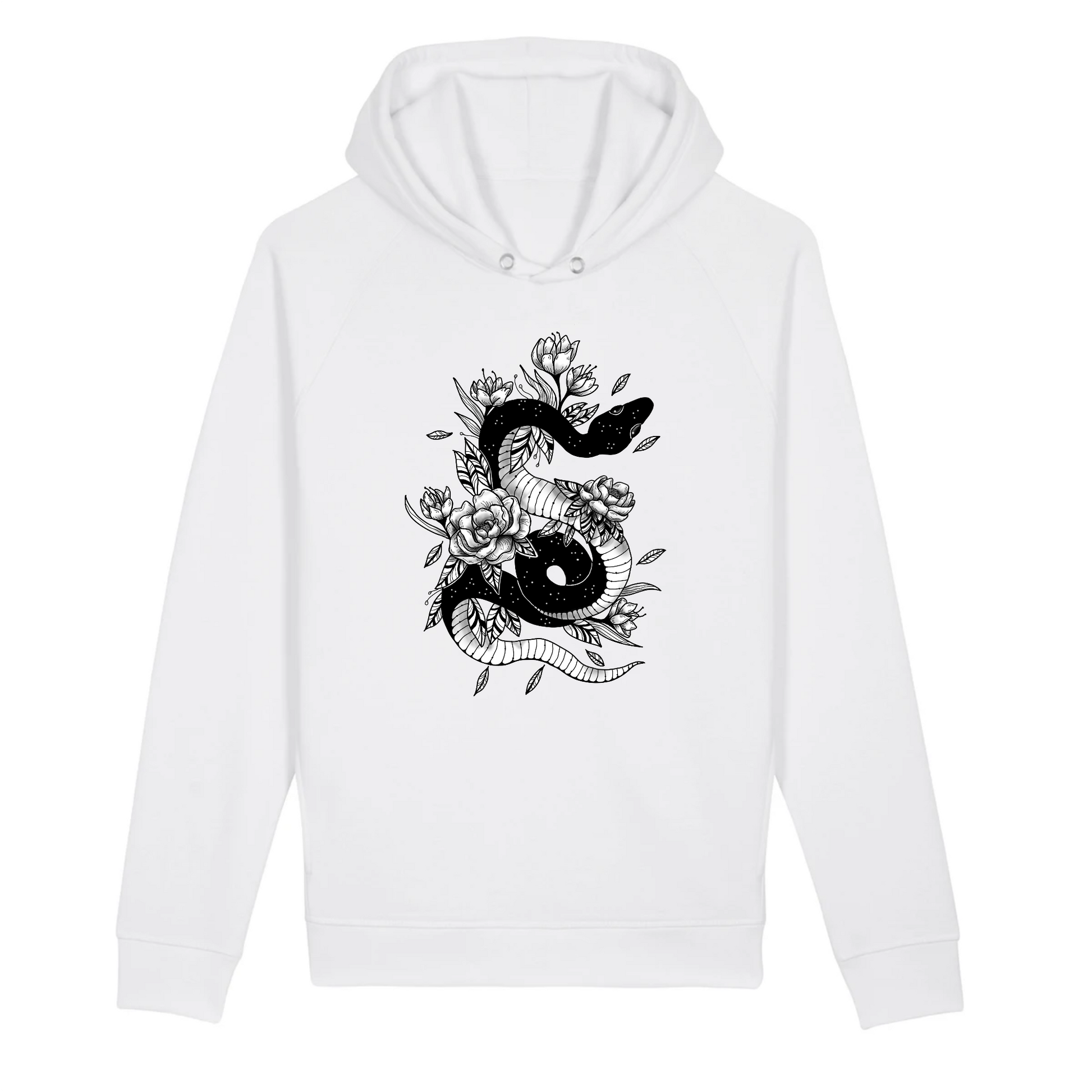 Serpent | Sweat à capuche BIO Unisexe - SIDER | Blanc