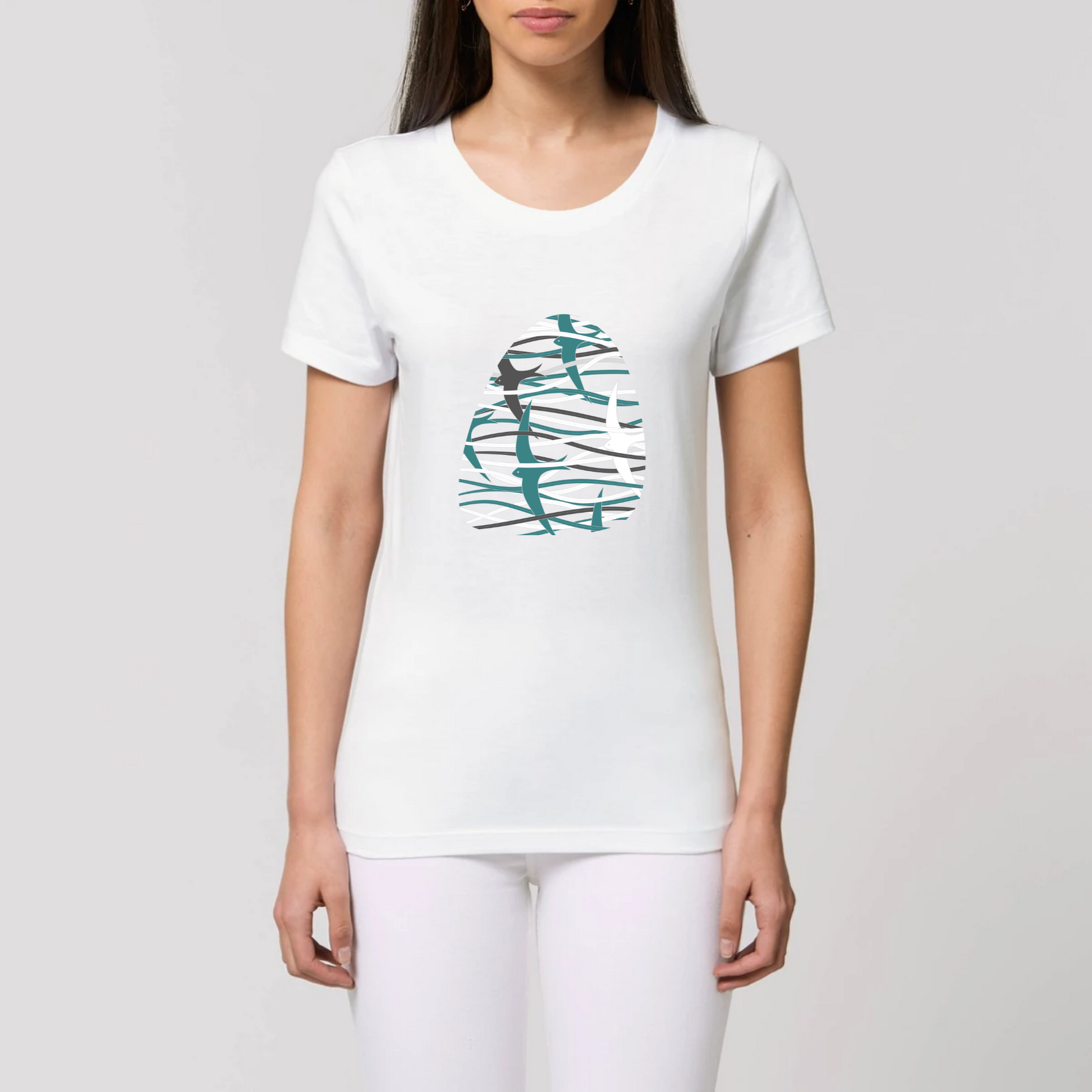 In the wind | T-shirt Femme 100% Coton BIO - EXPRESSER | Blanc