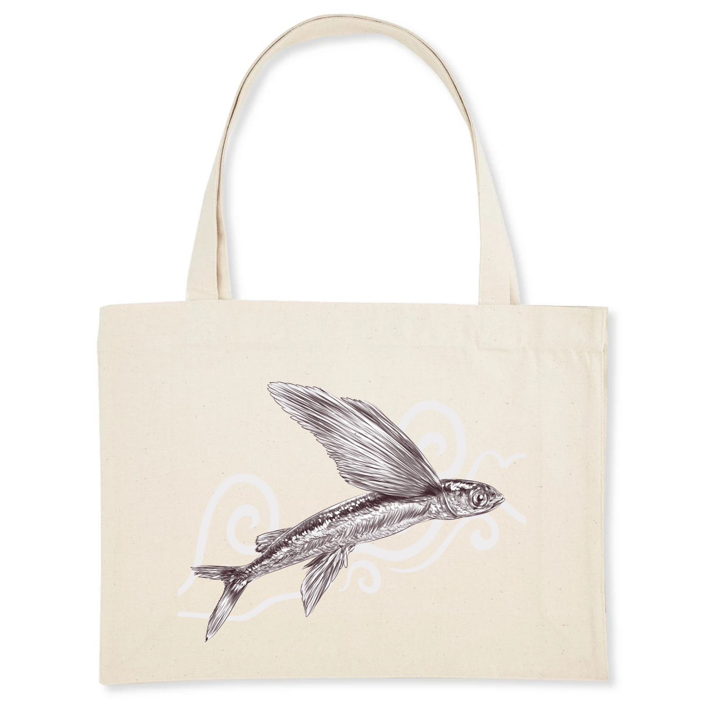 Poisson-volant | Sac - Shopping bag - Coton BIO | Blanc