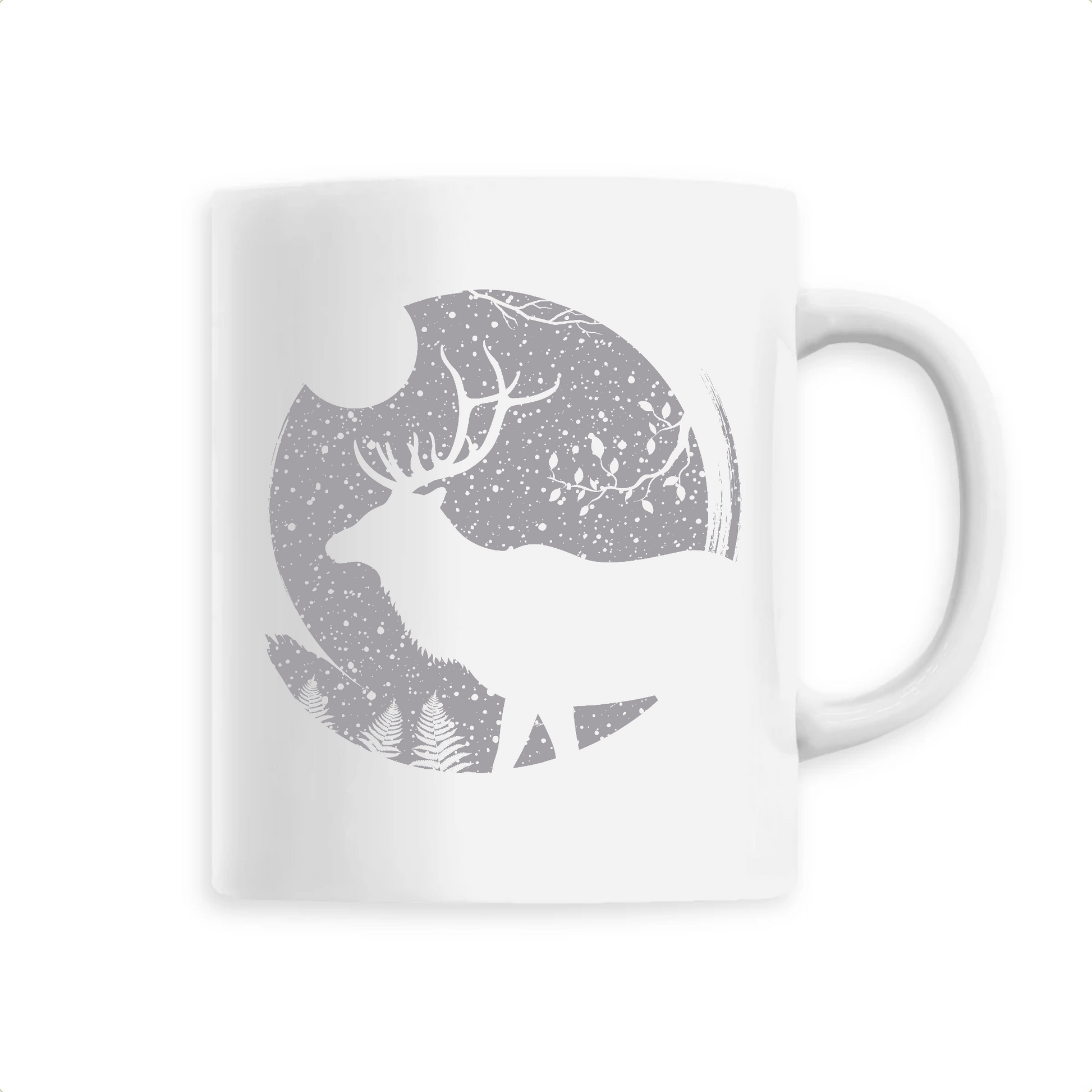 Cerf | Mug céramique | Blanc