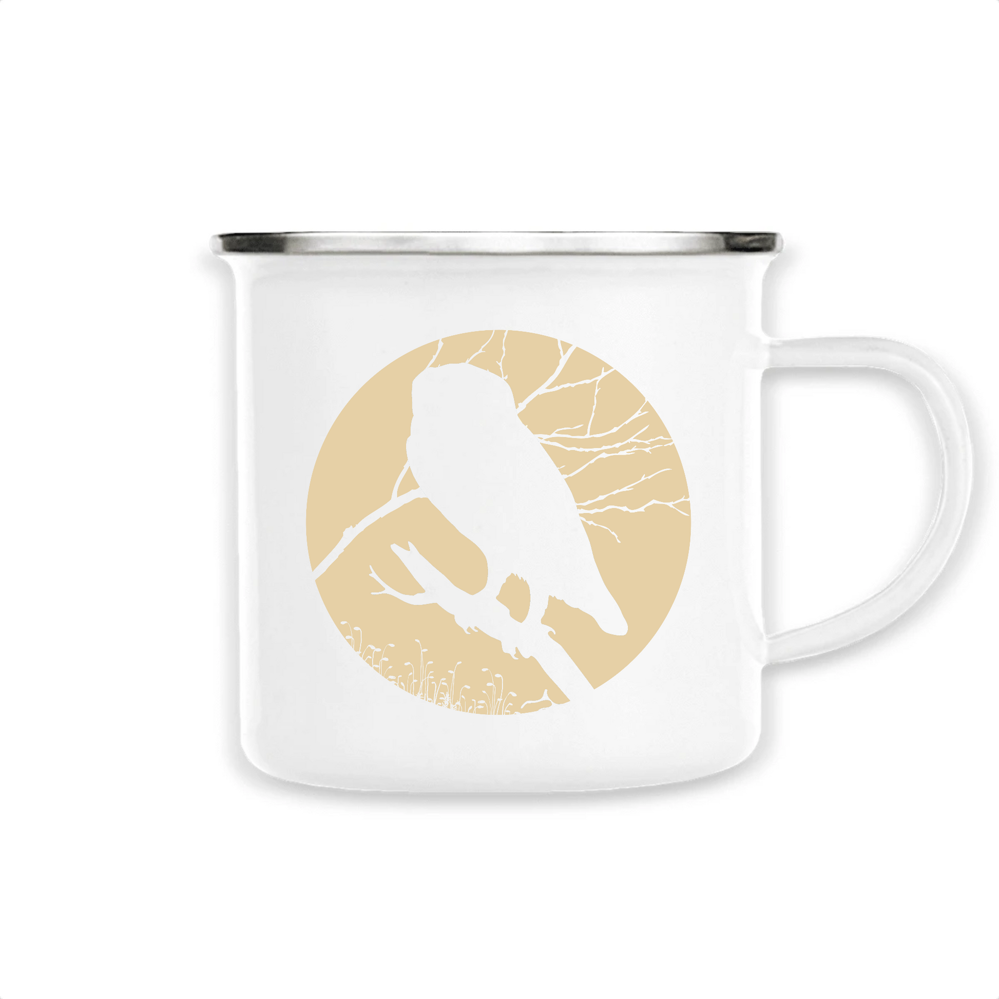 Midnight owl | Mug émaillé | Blanc