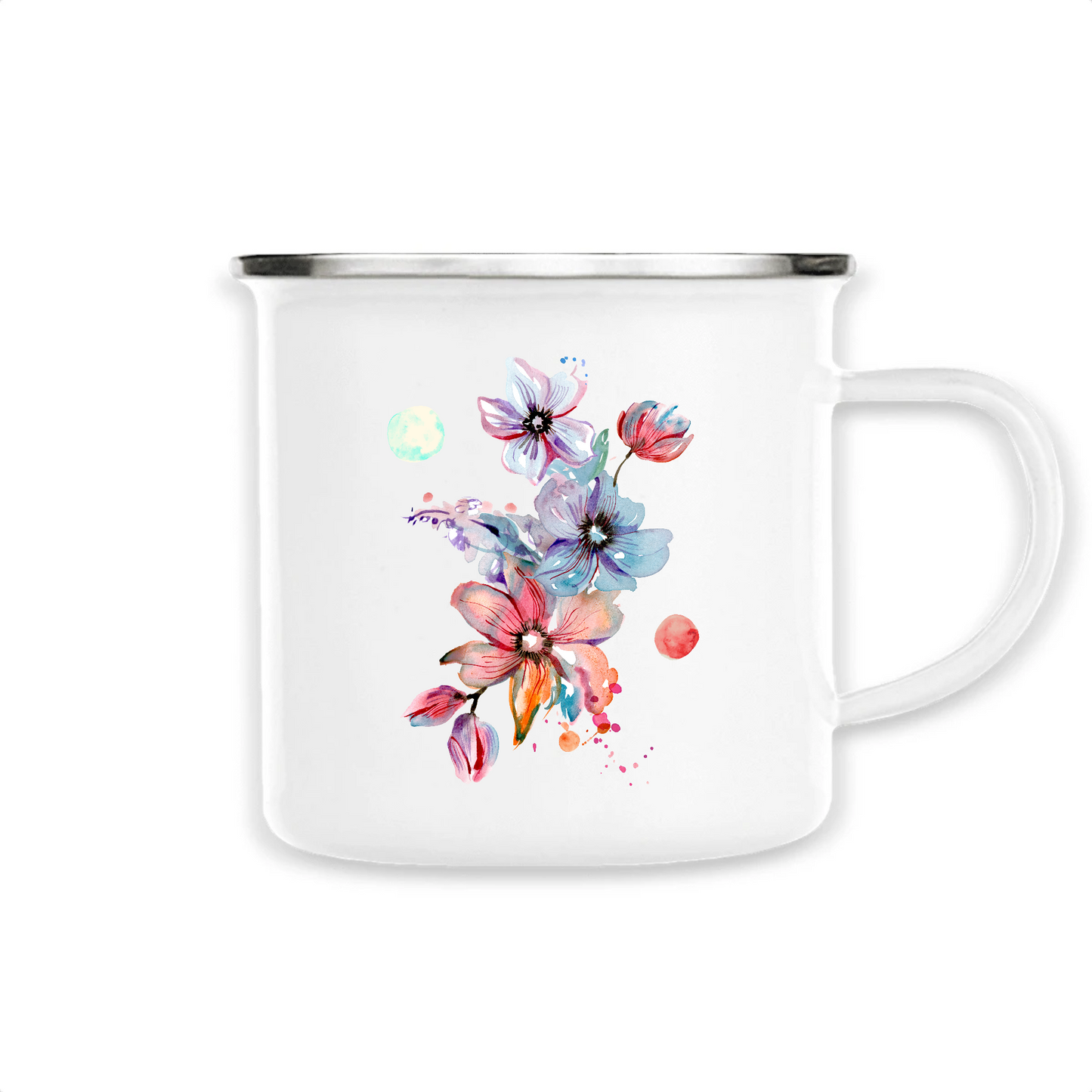 Bouquet | Mug émaillé | Blanc