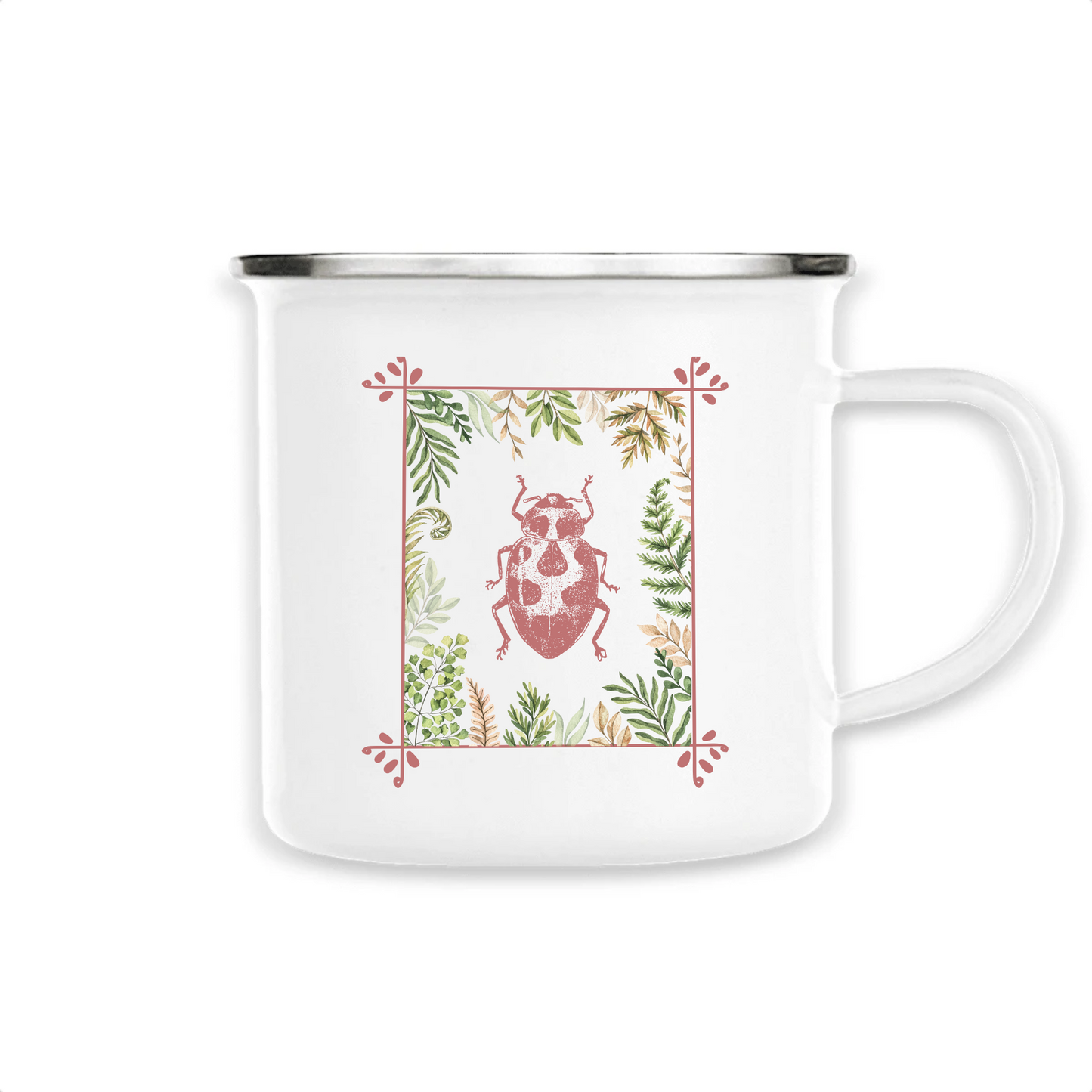 Coccinelle | Mug émaillé | Blanc