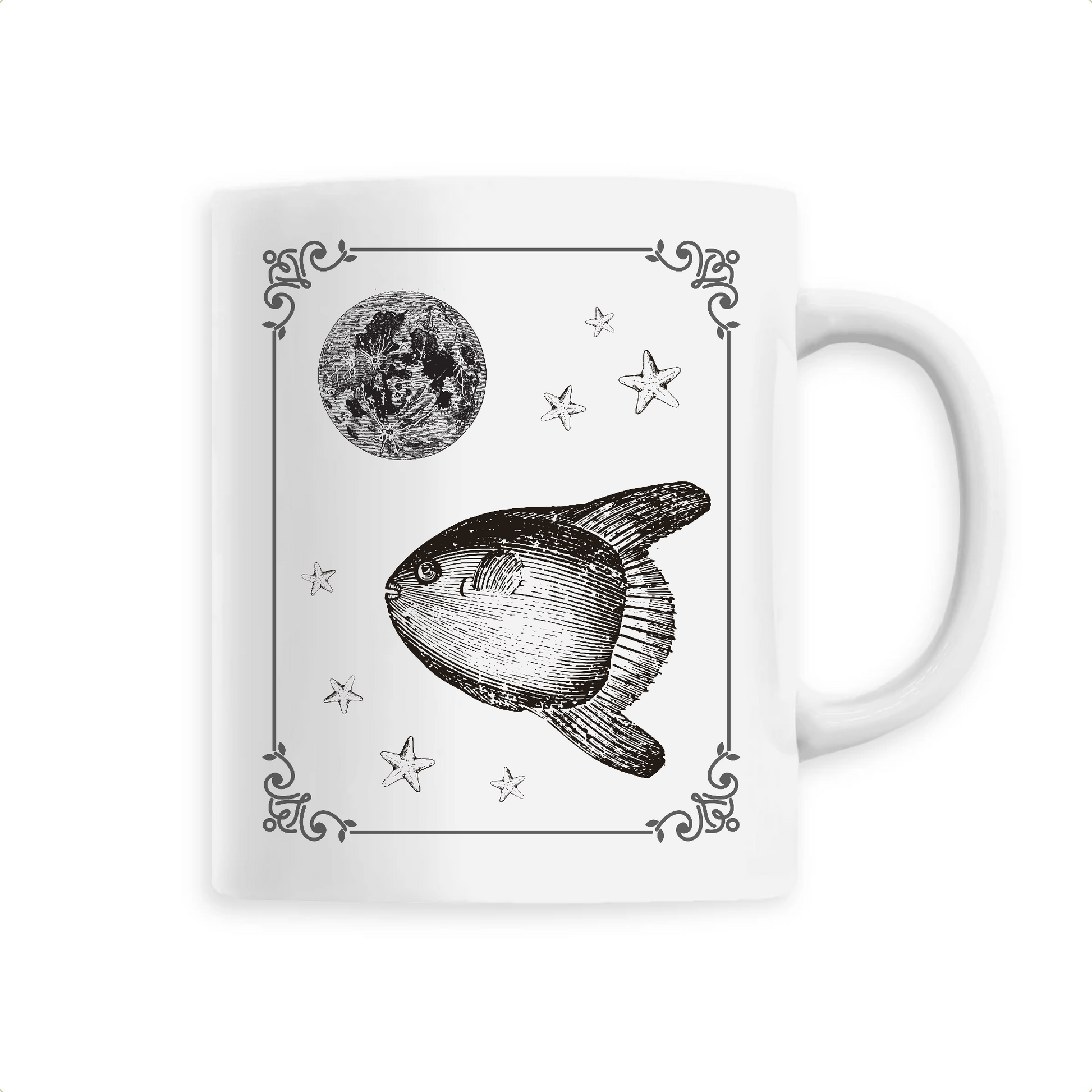 Poisson-lune | Mug céramique | Blanc