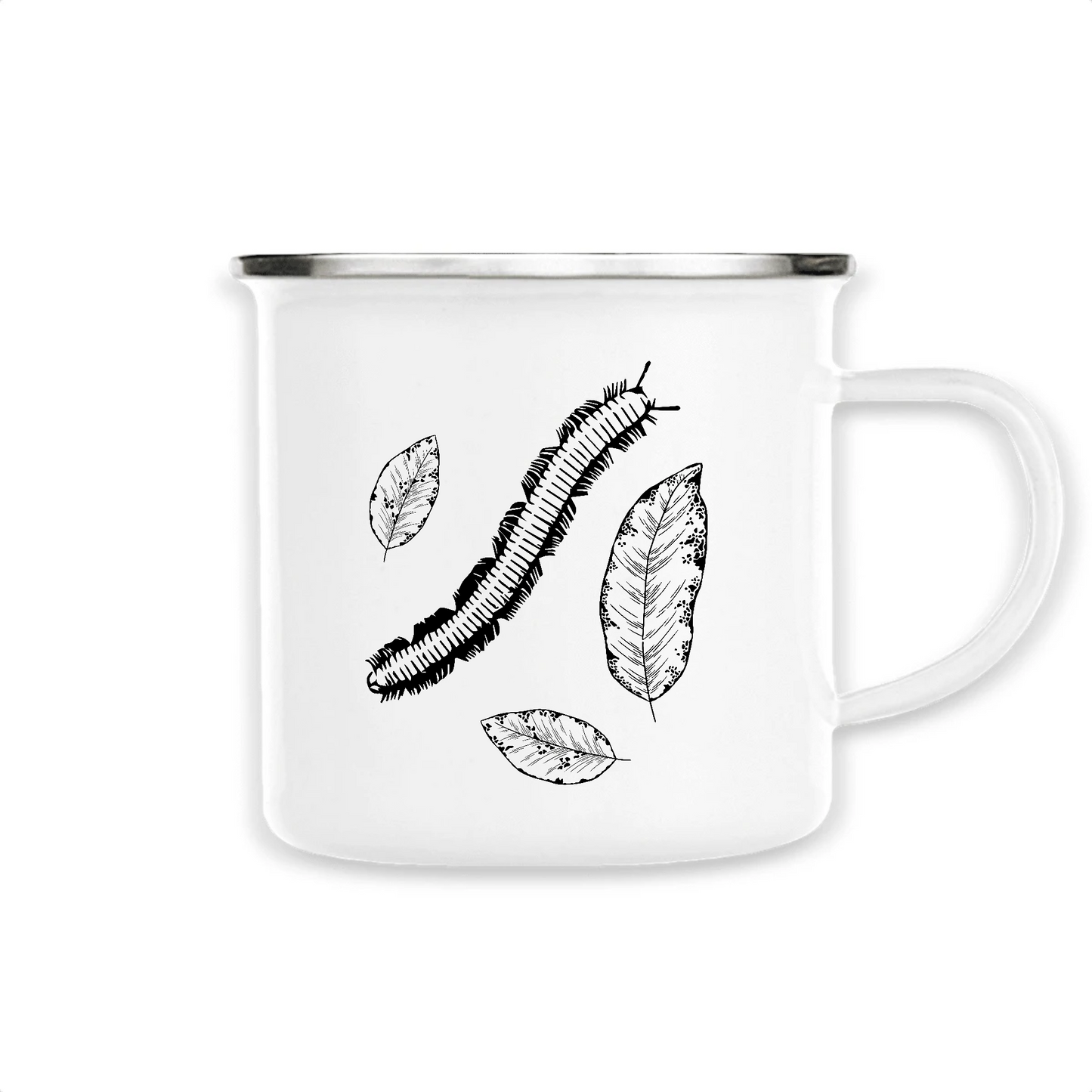 Myriapode | Mug émaillé | Blanc