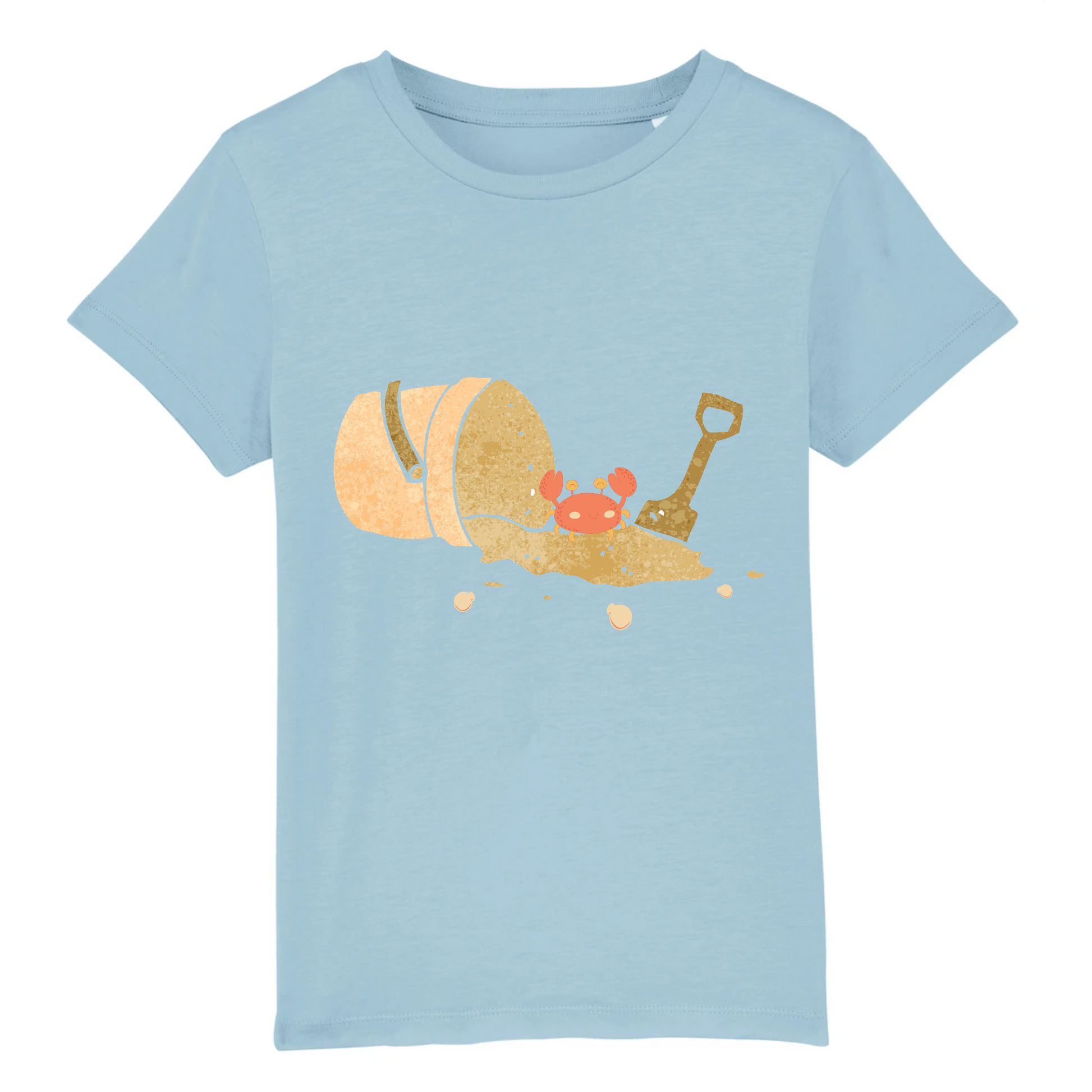 T-shirt enfant coton bio | Graphisme crabe | Bleu clair