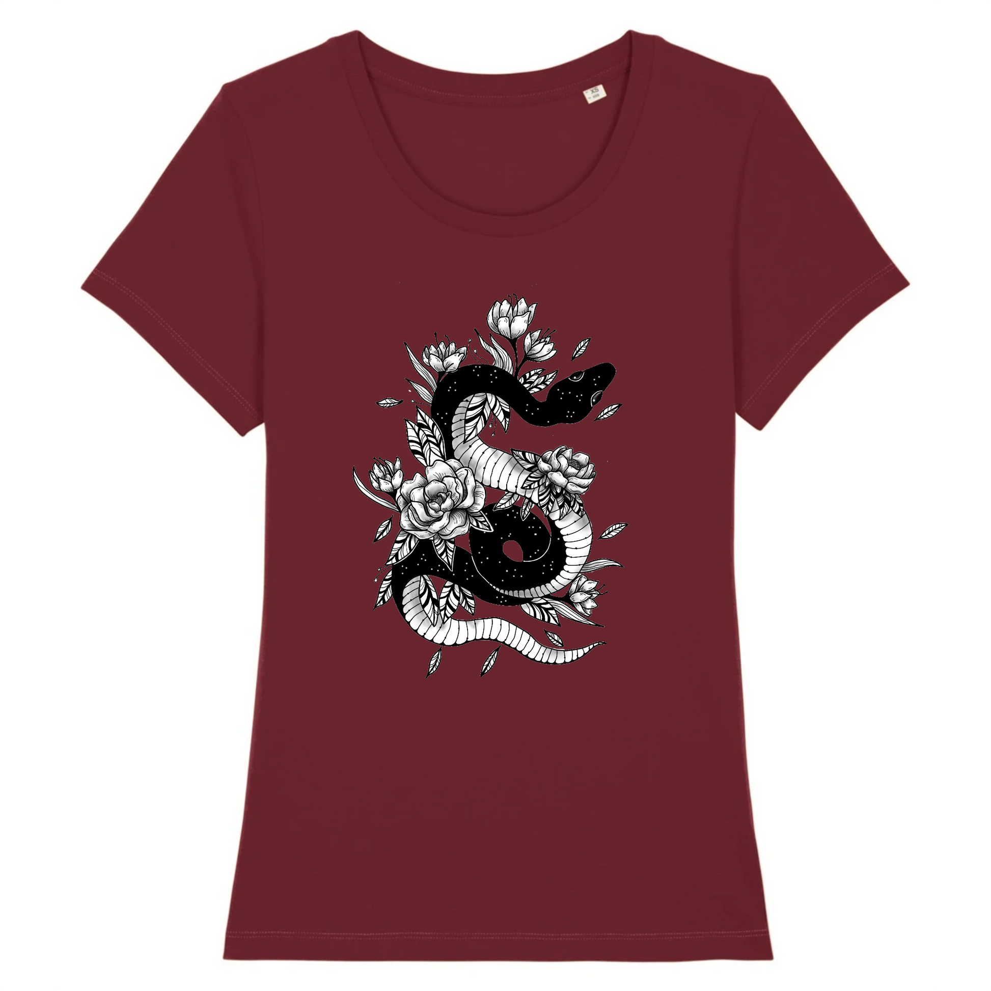 Serpent | T-shirt Femme 100% Coton BIO - EXPRESSER | Bordeaux