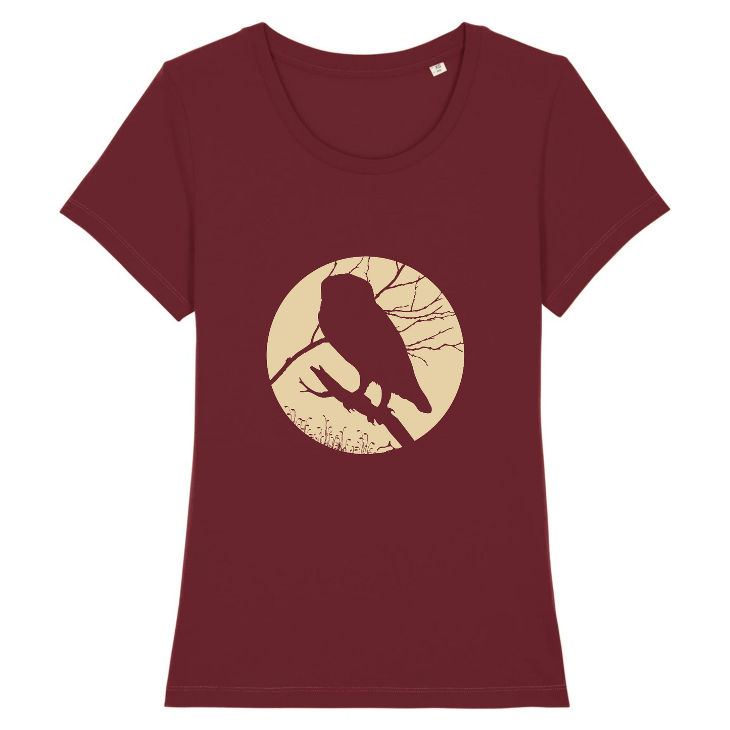 Midnight owl | T-shirt Femme 100% Coton BIO - EXPRESSER | Bordeaux