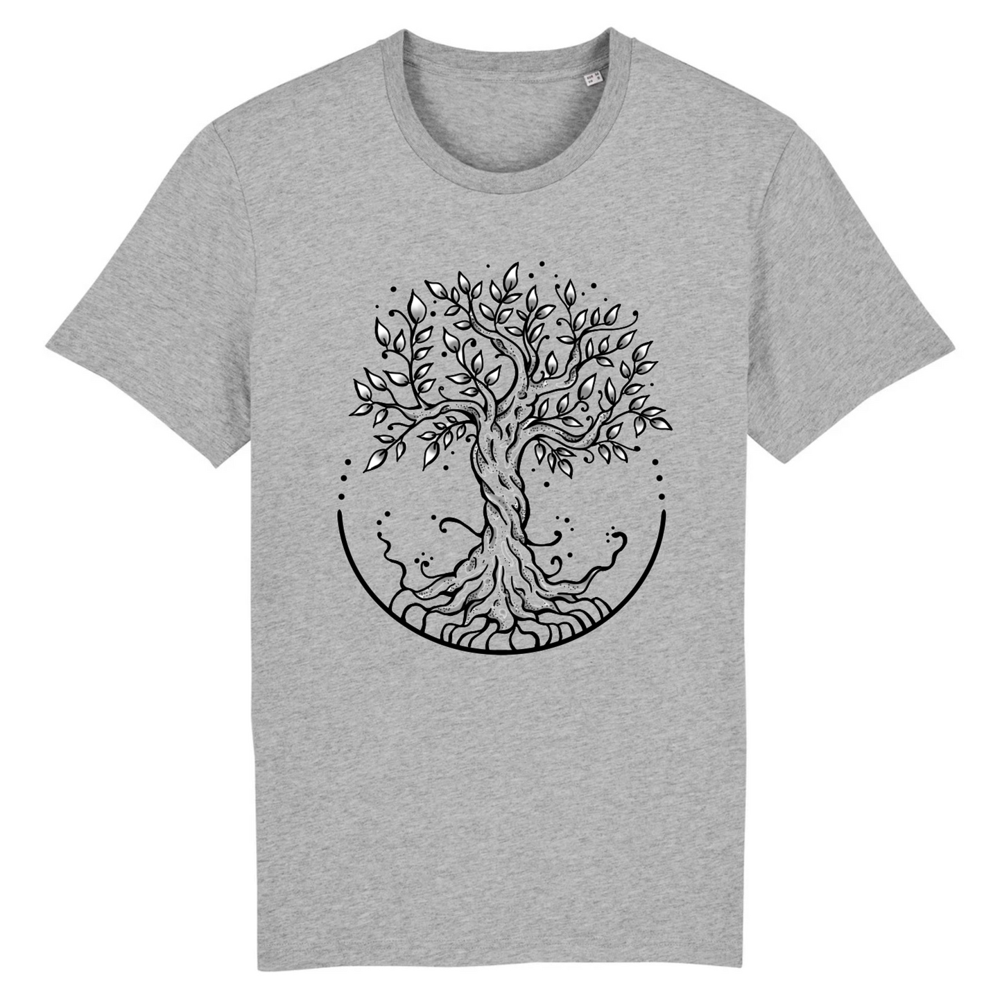T-shirt homme coton bio | Graphisme arbre | Gris