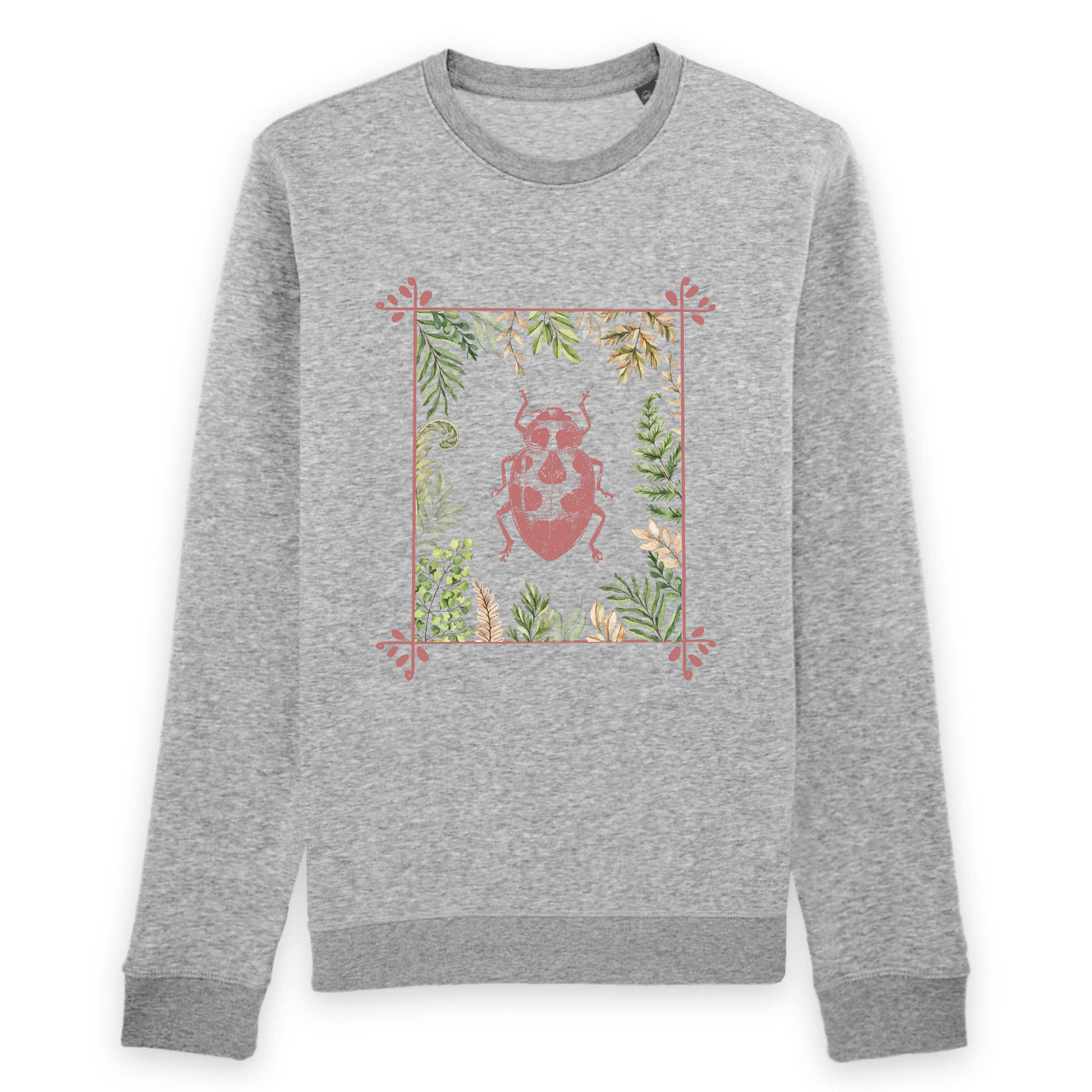 Coccinelle | Sweat haut de gamme - 85% Coton Biologique - 15% polyester recyclé | Gris