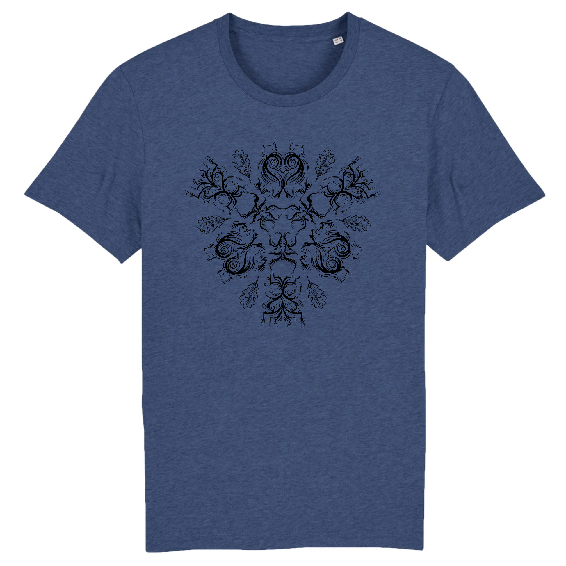 T-shirt homme coton bio | Graphisme faune | Indigo