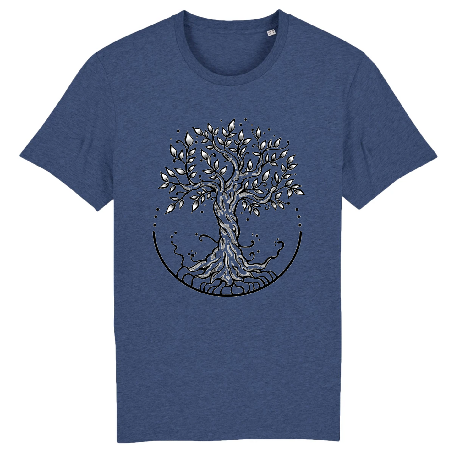 T-shirt homme coton bio | Graphisme arbre | Indigo