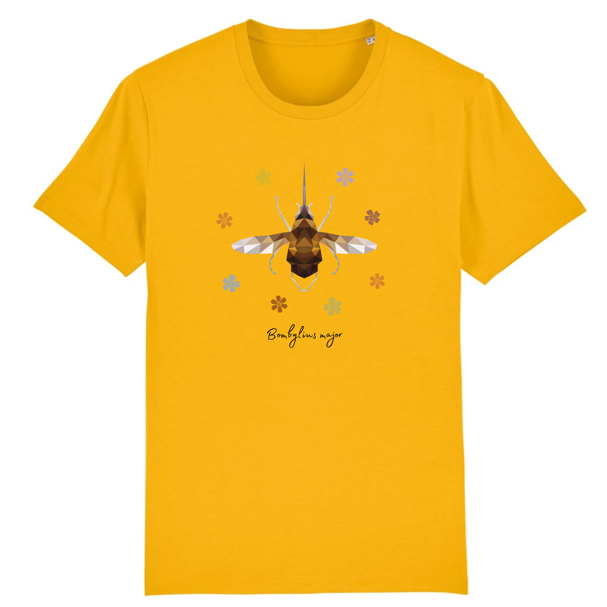 T-shirt homme coton bio | Graphisme insecte bombyle | Jaune