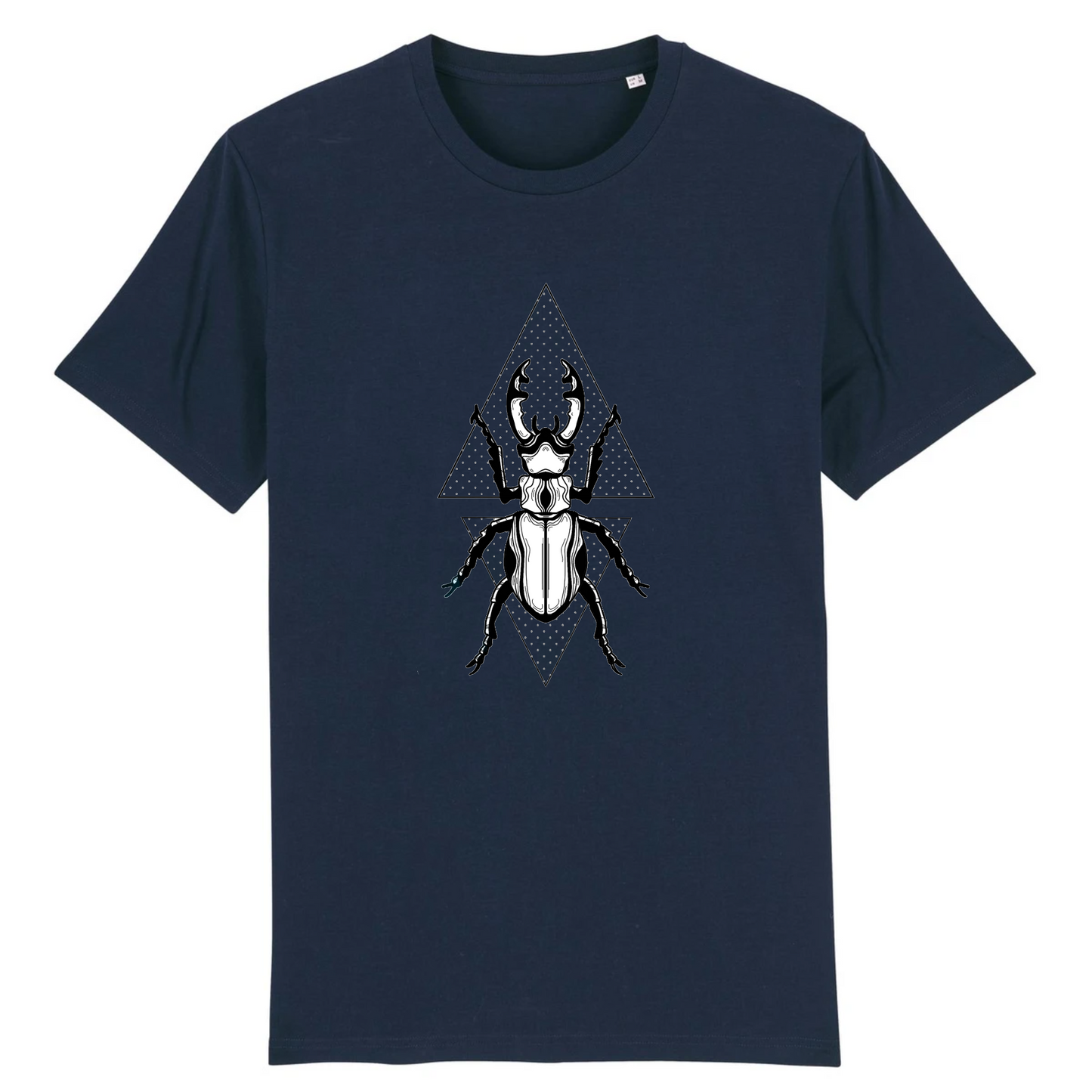 T-shirt homme coton bio | Graphisme insecte coléoptère | marine