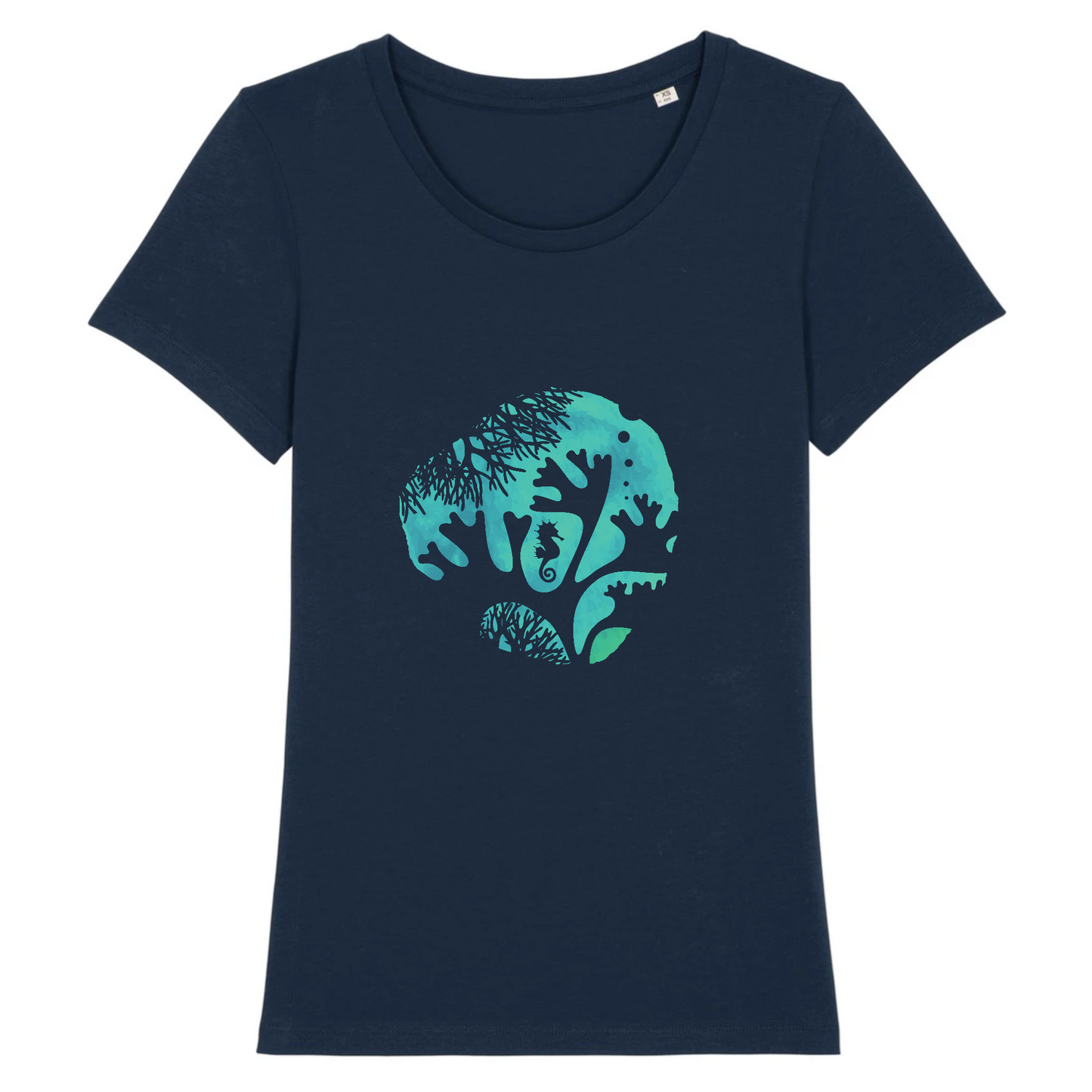 Hippocampe | T-shirt Femme 100% Coton BIO - EXPRESSER | Marine