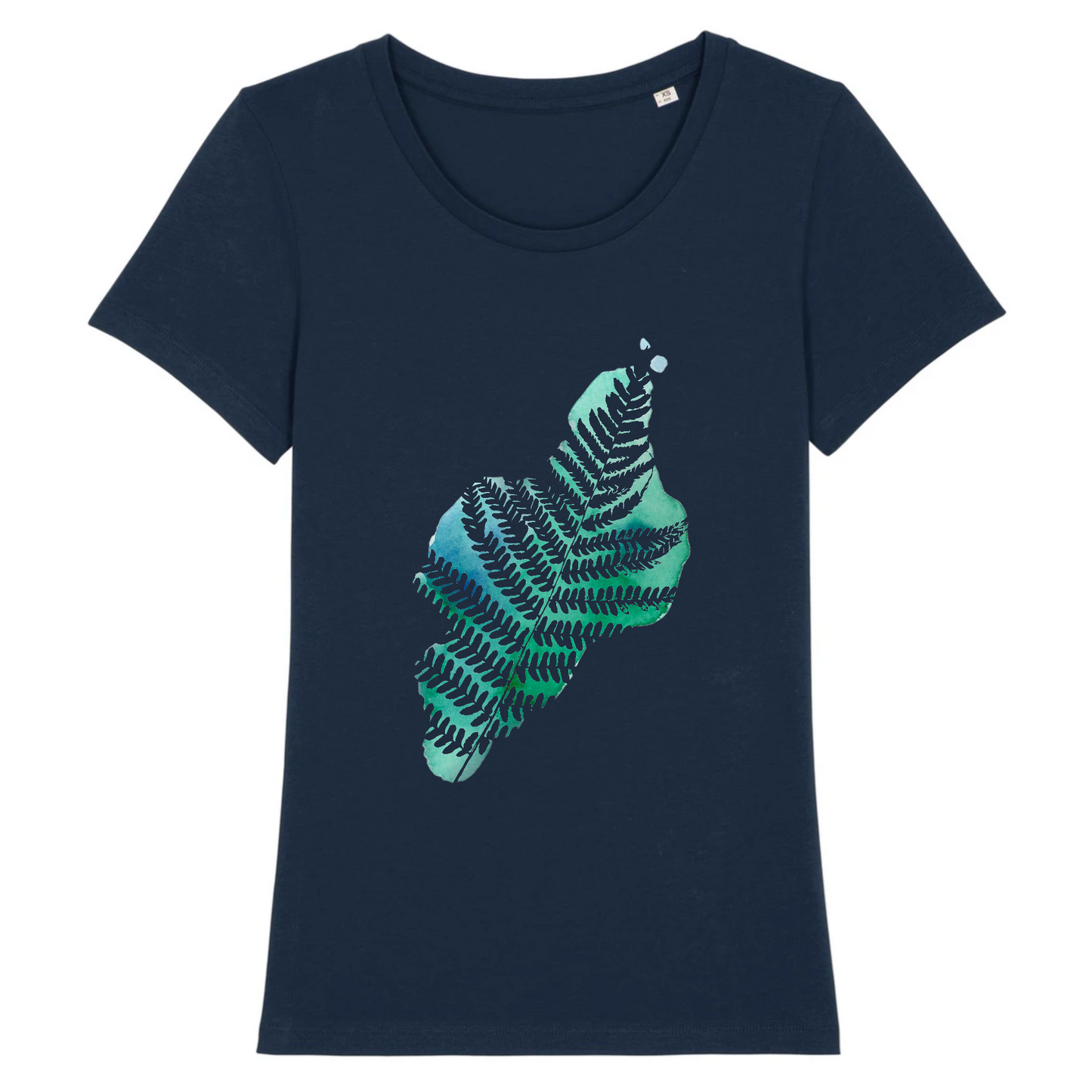 Ptéridophyte | T-shirt Femme 100% Coton BIO - EXPRESSER | Marine