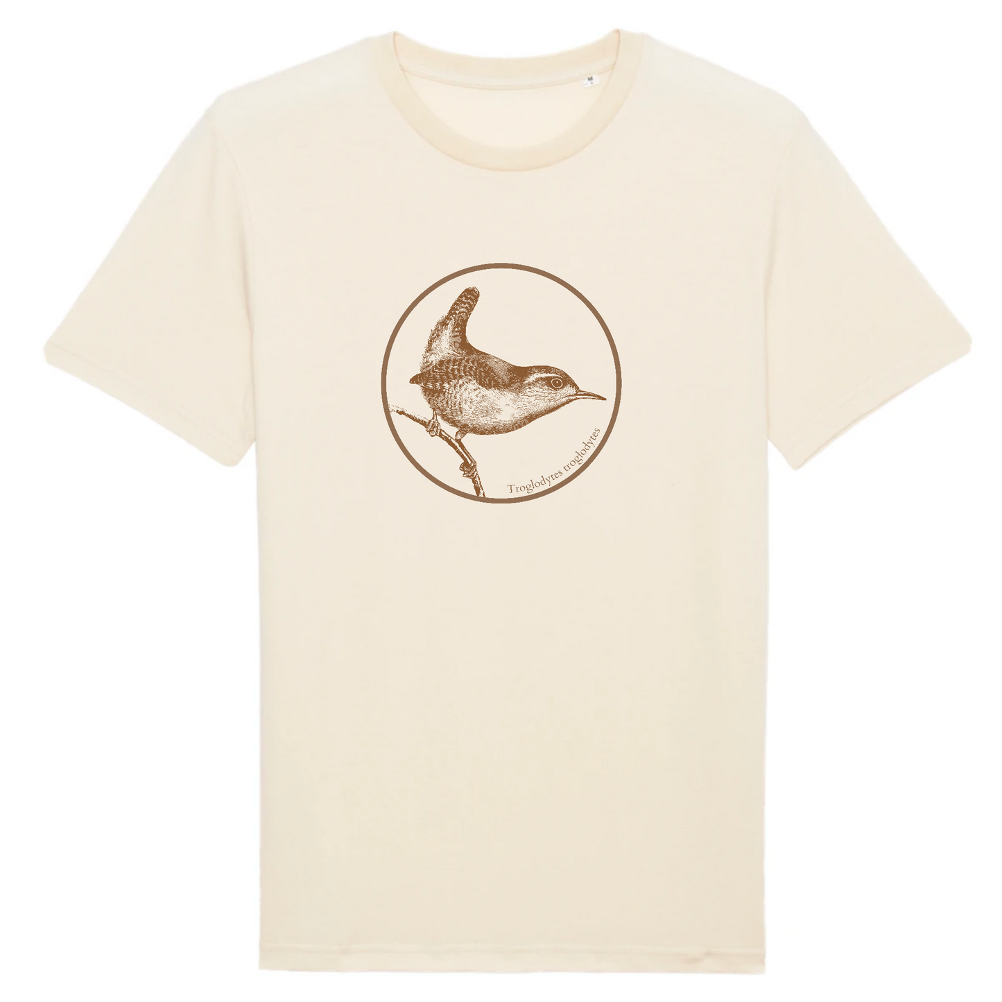 T-shirt homme coton bio | Graphisme oiseau troglodyte mignon | Naturel
