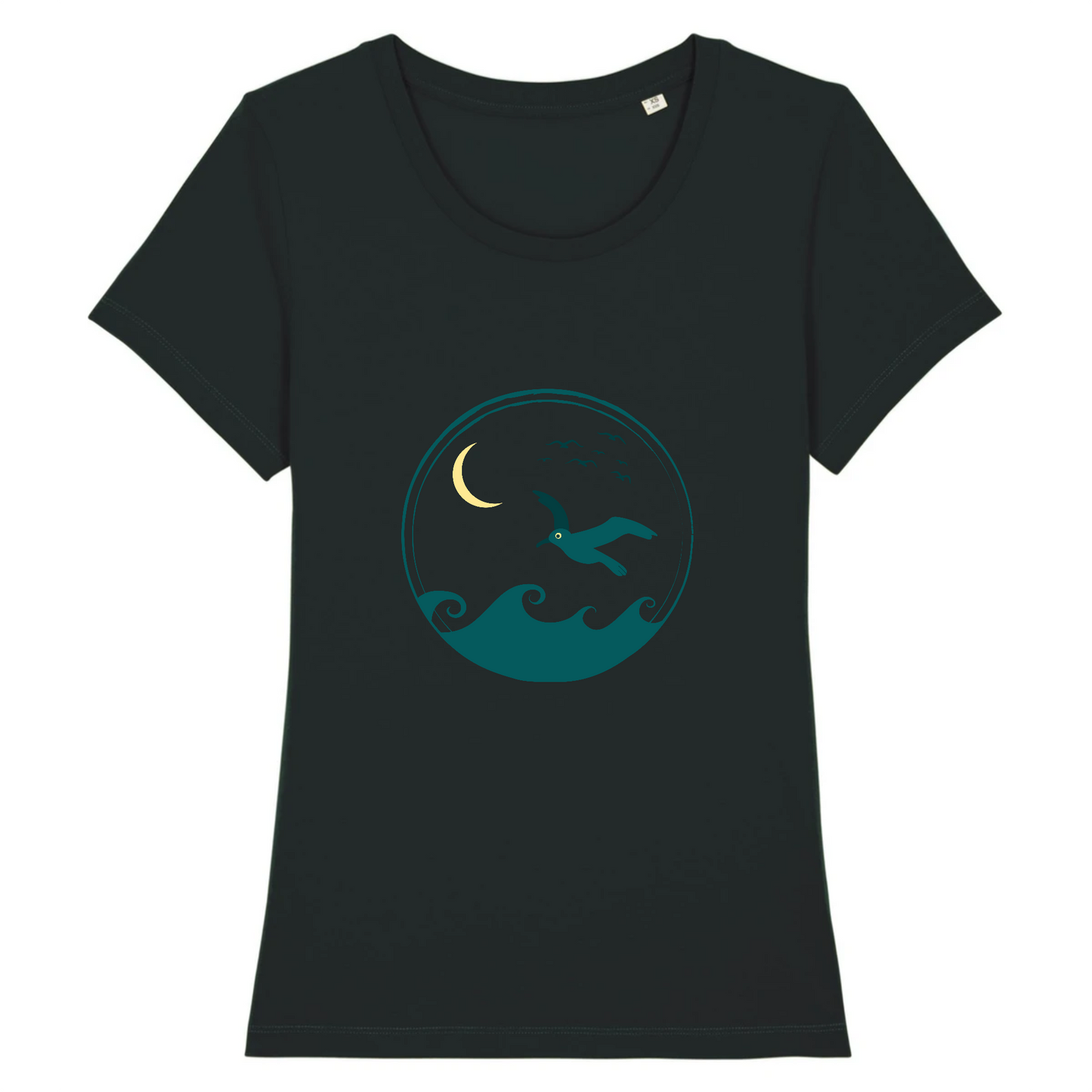 Oiseaux de mer | T-shirt Femme 100% Coton BIO - EXPRESSER | Noir