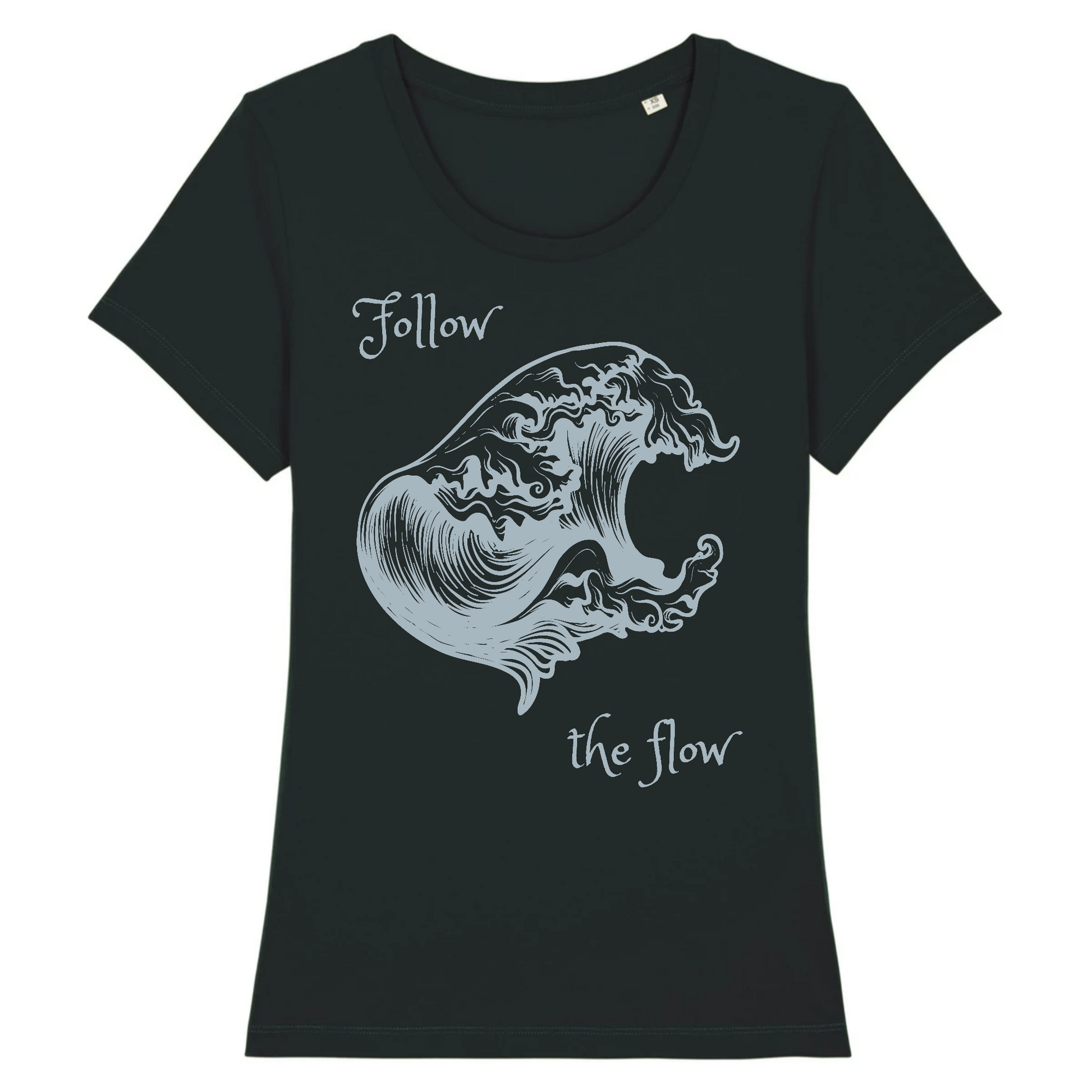 Flow | T-shirt Femme 100% Coton BIO - EXPRESSER | Noir