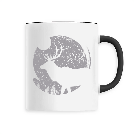 Cerf | Mug céramique | Noir