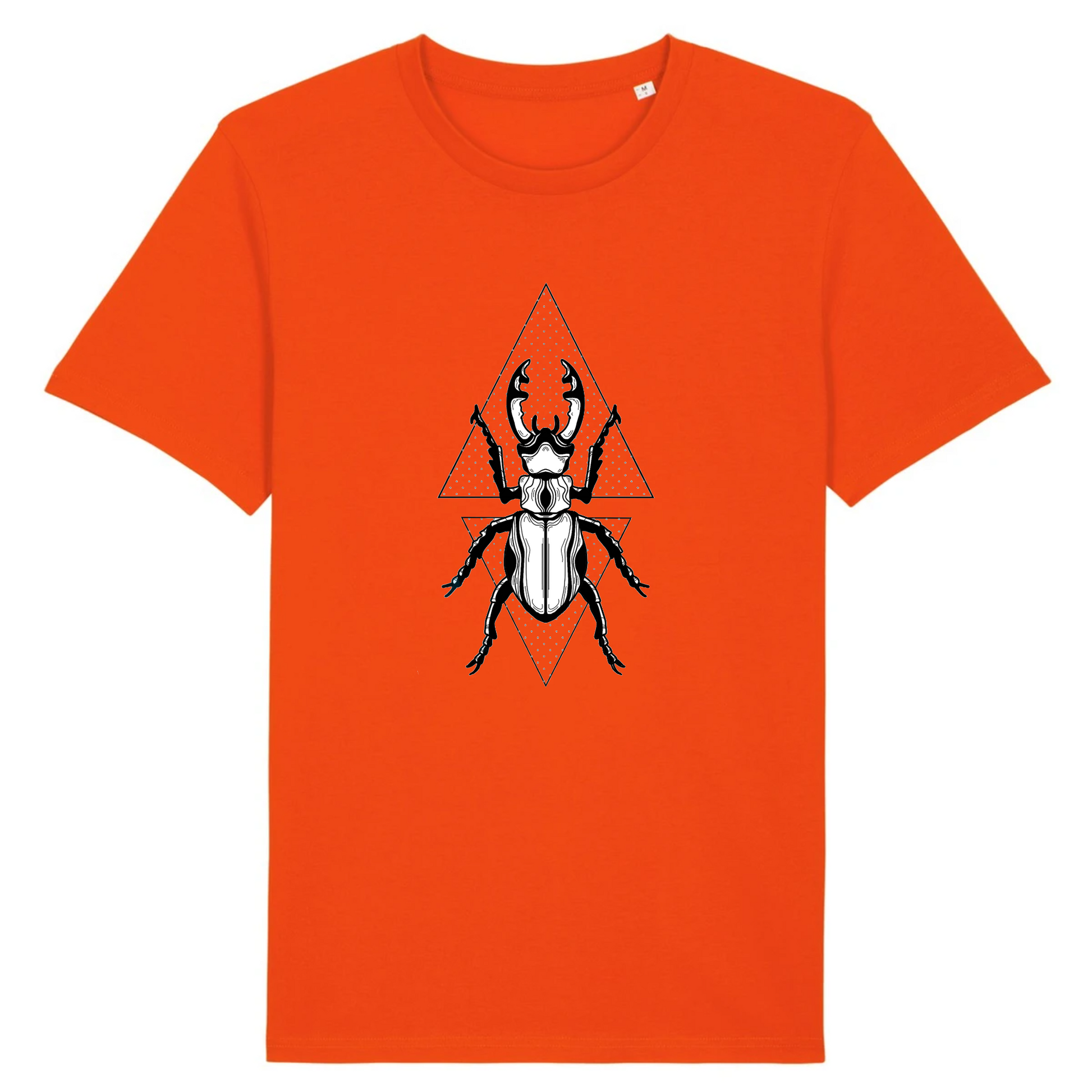 T-shirt homme coton bio | Graphisme insecte coléoptère | orange