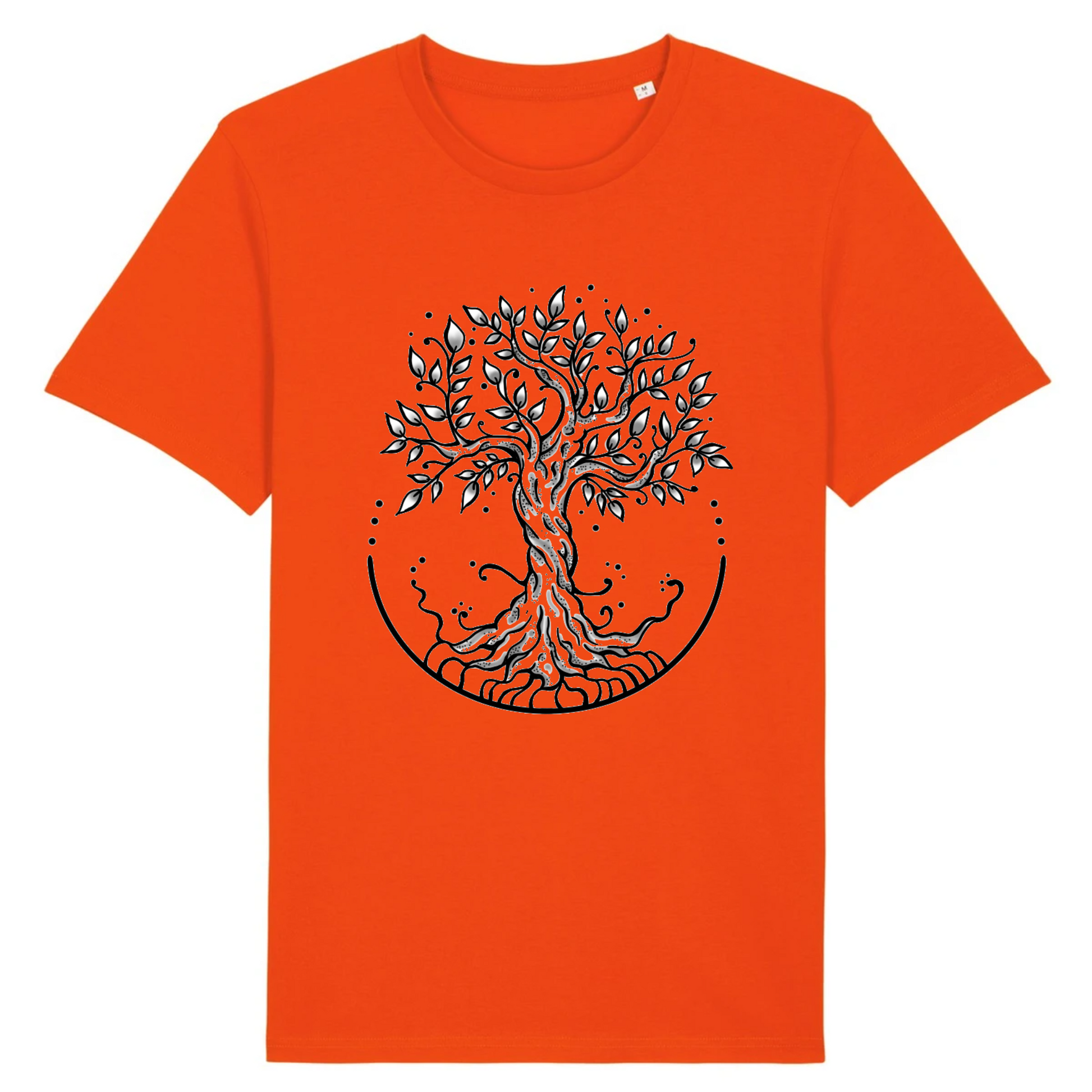 T-shirt homme coton bio | Graphisme arbre | Orange