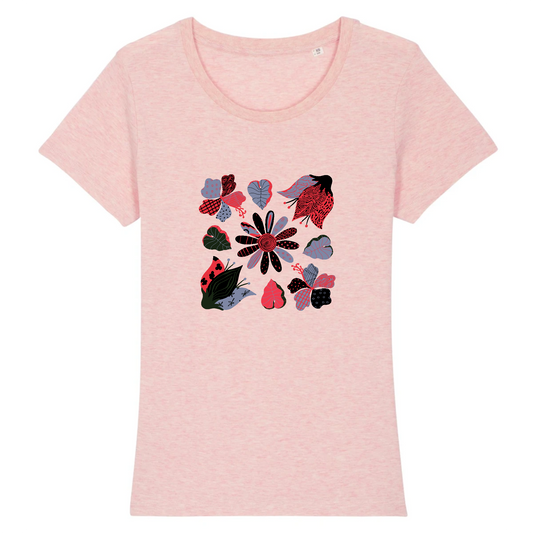 Delectamentum flores | T-shirt Femme 100% Coton BIO - EXPRESSER | Rose