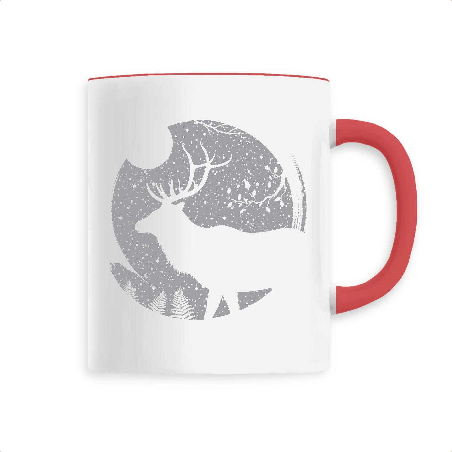 Cerf | Mug céramique | Rouge